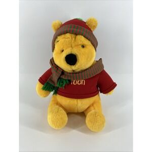 Disney 14" Winnie The Pooh Plush Doll Christmas Holiday Pooh Vintage Mattel Arco